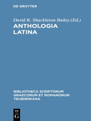 cover image of Anthologia Latina